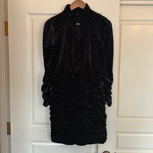 ML Monique Lhuillier Black Velvet Dress Size 6